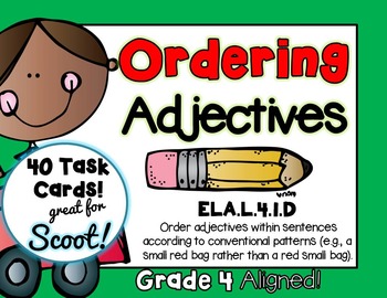 Preview of Ordering Adjectives Task Cards