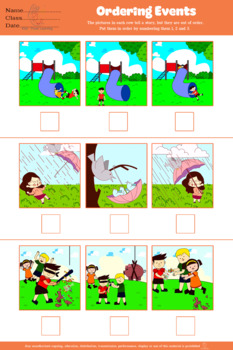 Preview of ORDERING EVENTS, 3 pictures sequencing, sequence, speech therapy, ABA, FREEBIE