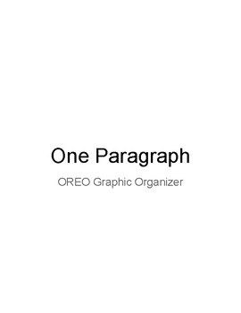 Preview of OREO Graphic Organizers and Rubric