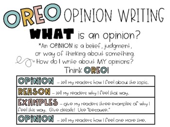 Preview of OREO Opinion Writing FREEBIE