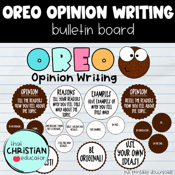 Preview of OREO Opinion Writing Bulletin Board | Writing | Back to School