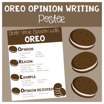 Preview of OREO Opinion Writing Poster