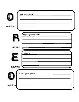 Preview of OREO Persuasive Writing Graphic Organizer