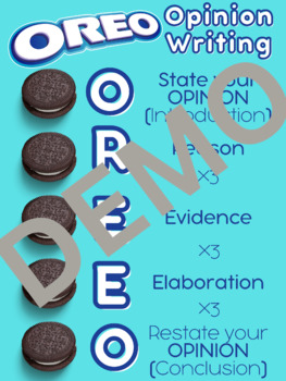 Preview of OREO Writing Poster with Evidence and Elaboration