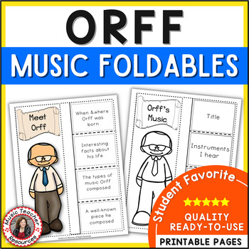 Preview of Music Composer Worksheets - ORFF Biography Research and Listening Foldables