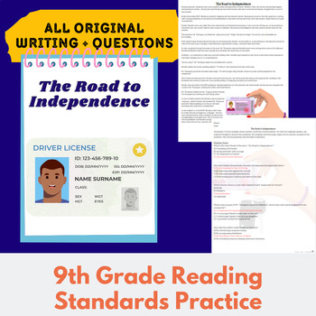 Preview of ORIGINAL SHORT STORY 9th Grade Reading Standards- ROAD TO INDEPENDENCE