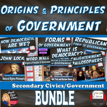 Preview of ORIGINS & PRINCIPLES  of Government Unit BUNDLE I CIVICS | Print & Digital