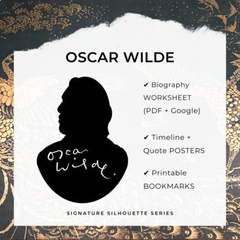 Preview of OSCAR WILDE Biography Worksheet, Posters, Bookmarks, Clip Art (Google + PDF)