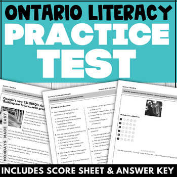 Preview of OSSLT Practice Test - Ontario Literacy Prep - Multiple-Choice - Brighter Future