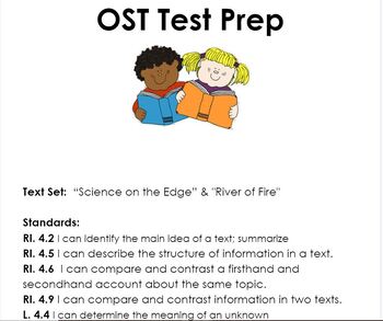 Preview of OST 4th Grade: Text Set Mixed Review (RI. Standards) 