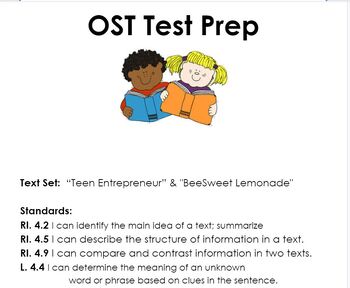 Preview of OST 4th Grade: Text Set Mixed Review (RI. Standards)
