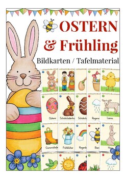 Preview of OSTERN flash cards / flashcards Easter GERMAN, Deutsch, vocabulary spring