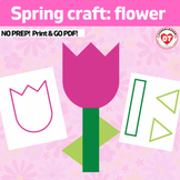 OT #1 spring flower craft : tulip flower- color, cut, glue craft