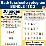 OT BACK TO SCHOOL Cryptogram worksheet Bundle: 20 no prep 