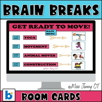 Preview of OT Brain Breaks Movement Activities Boom Cards SPED