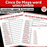 OT Cinco De Mayo word unscramble worksheets: upper & lower