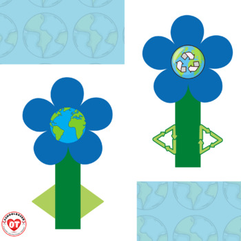 OT EARTH DAY flower craft easier version #2: color, cut, glue craft