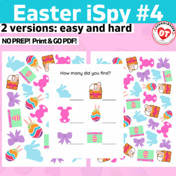 Preview of OT Easter ispy #4: easter search, find and count worksheets (2 versions)