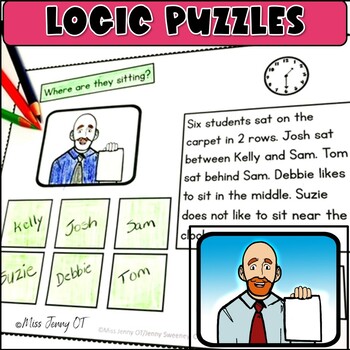 Preview of OT Executive Functioning Activities Logic Puzzle Worksheets