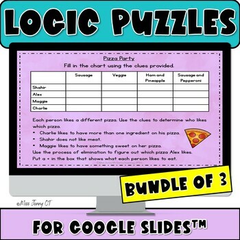 Preview of OT Executive Functioning Activities Logic Puzzles BUNDLE for Google Slides™