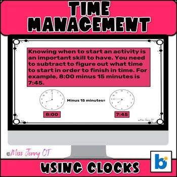 Preview of OT Executive Functioning Activities Time Management Boom Cards