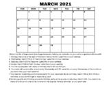 OT: Executive Functioning / Vocational Calendar Labeling A