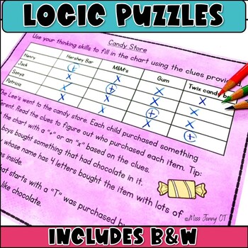 Preview of OT Executive functioning activities critical thinking logic puzzles worksheets