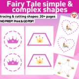 OT FAIRY TALE visual motor worksheets trace/cut simple & c