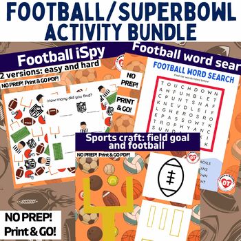 Preview of OT FOOTBALL ACTIVITY BUNDLE (craft, ispy & word search worksheets)