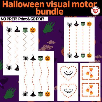 Preview of OT HALLOWEEN visual motor worksheets: tracing/copying lines and shapes 90+ pages