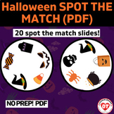 OT Halloween spot the match visual perceptual game: PDF Ve