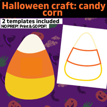 Preview of OT Halloween themed candy corn: Color, Cut, Glue template: no prep print & go