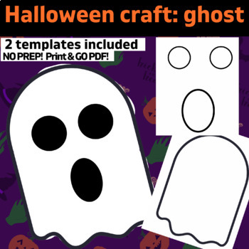 Preview of OT Halloween themed ghost craft: Color, Cut, Glue template : no prep print & go