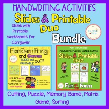 Preview of BUNDLE -  Slides and Printable Handwriting Activities - Problem Solving - OT