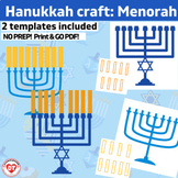 OT Hanukkah themed craft: Menorah Color, Cut, Glue craft t