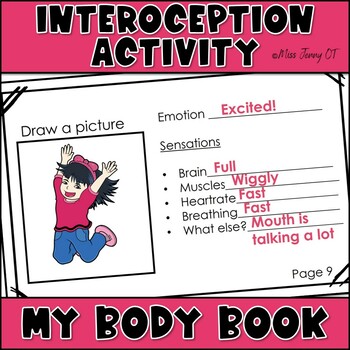 Preview of OT Interoception Self Regulation Activity My Body Booklet for SEL