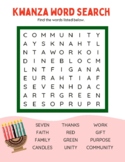 OT Kwanza Themed word search worksheet no prep print and go