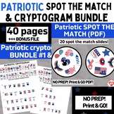 OT LABOR DAY CRYPTOGRAM WORKSHEETS & PATRIOTIC SPOT THE MA