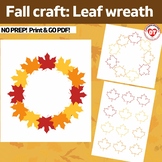 OT Leaf Wreath Fall craft: Color, Cut, Glue autumn craft t