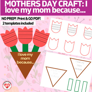 Preview of OT MOTHERS DAY craft color, cut, glue craft template no prep print and go