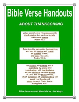 Preview of OT & NT - Fill in the Blank Bible Verse Handouts (3) - "Thanksgiving". NKJV