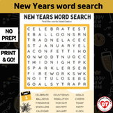 OT: New years word search HARD Version worksheet: no prep 