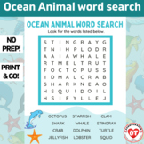 OT OCEAN ANIMAL themed Wordsearch
