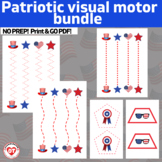 OT PATROIOTIC visual motor worksheets tracing/copying line