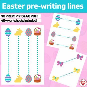Preview of OT Prewriting worksheets: Easter trace &copy Horizontal/Vertical/Diagonal lines