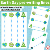 OT earth day Prewriting line worksheets trace & copy lines