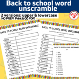 OT SCHOOL word unscramble worksheets: upper/lowercase vers