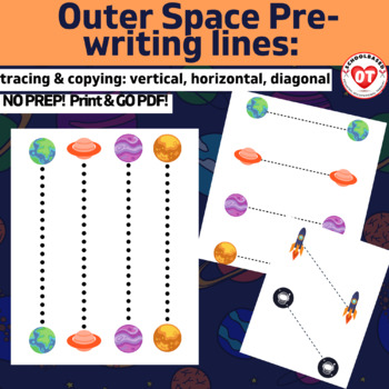 Preview of OT SPACE Prewriting worksheets trace/copy Horizontal,Vertical & Diagonal lines