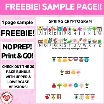 Preview of OT: SPRING CRYPTOGRAM SAMPLE PAGE FREEBIE FROM DECODE WORDS & PHRASES
