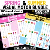 OT SPRING & summer prewriting line & shape worksheet bundl